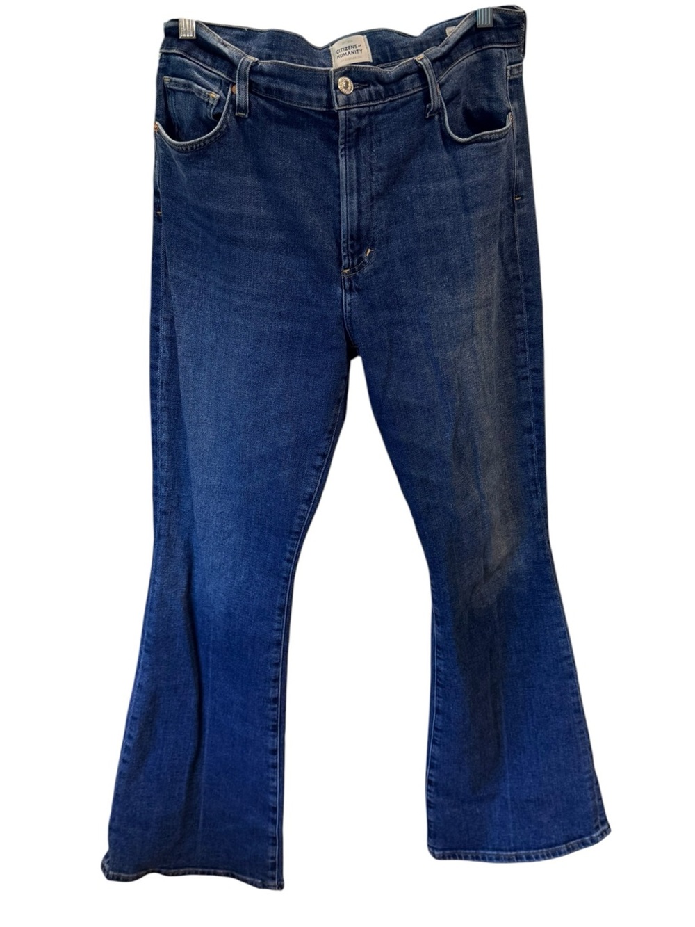 Citizens of Humanity Lilah 32 Mid Wash Blue High Rise Flare Leg Jeans